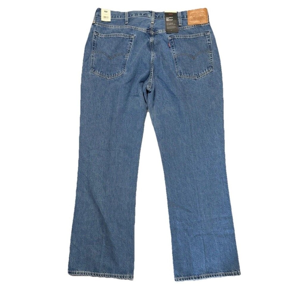 Levi's Premium 517 Sta-Prest Bootcut Jeans Men 38x30 Blue Denim NWT Big E Crease - Picture 2 of 10